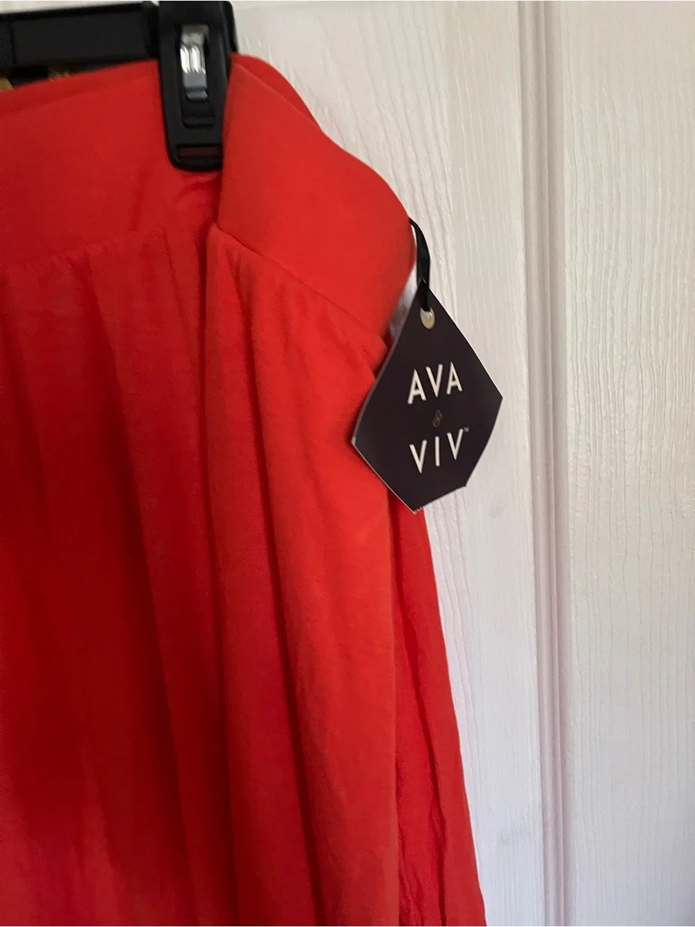 Ava & Viv Red Pleated Maxi Skirt